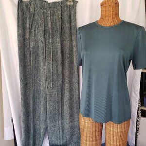 DUE PER DUE Collection Three Piece Pant Suit in Teal - 6/8/M